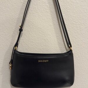 Palm Angels Black Leather Shoulder Bag